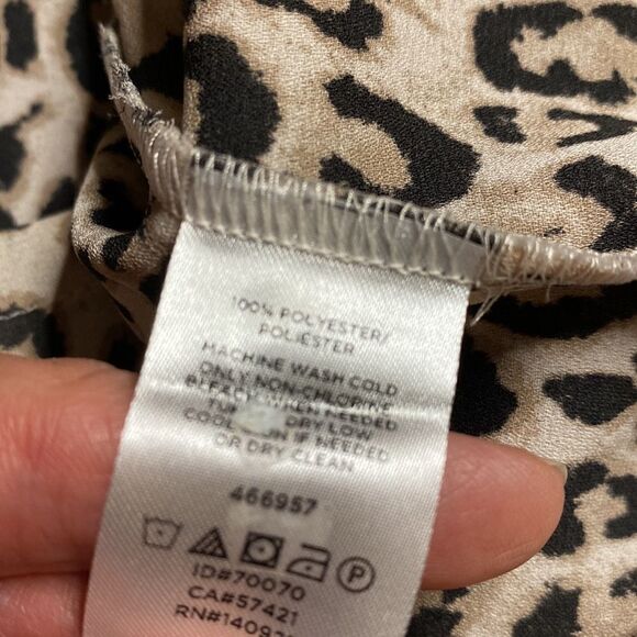 LOFT Leopard Print Blouse Tank Back Tie - Picture 6 of 8